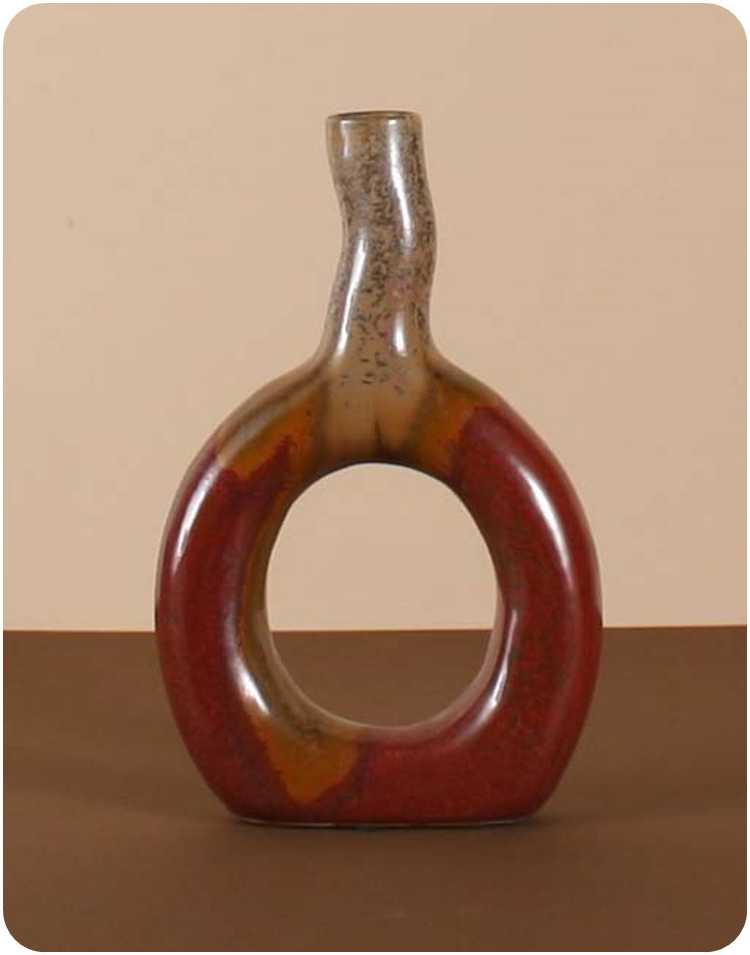 Sherwood Km105 Cedar Ceramic Circle Vase With Hole