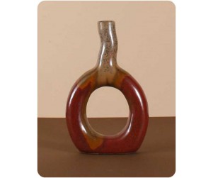 Sherwood Km105 Cedar Ceramic Circle Vase With Hole