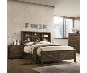 Crossroads Furniture P-8100 Rustic Oak 7 Pc Bedroom